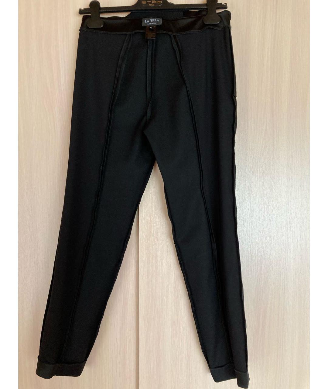LA PERLA Черные шерстяные брюки узкие, фото 4
