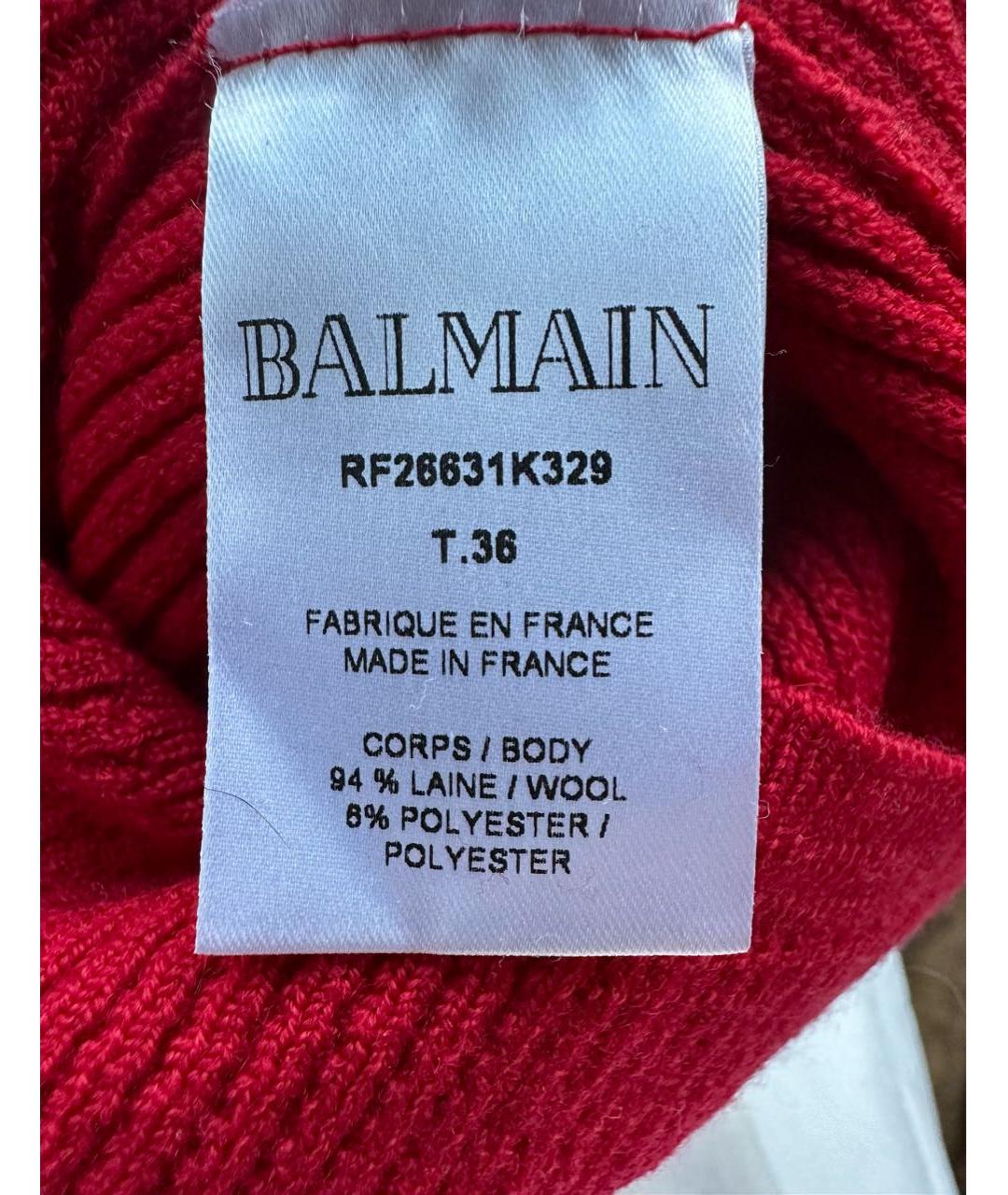 BALMAIN Красное шерстяное платье, фото 6