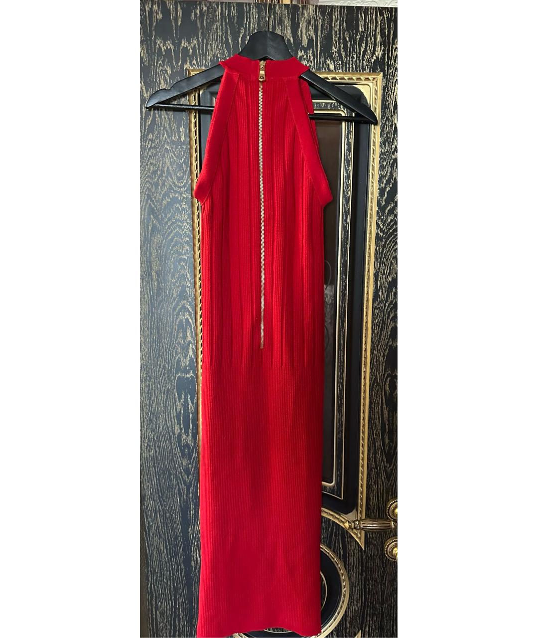 BALMAIN Красное шерстяное платье, фото 3