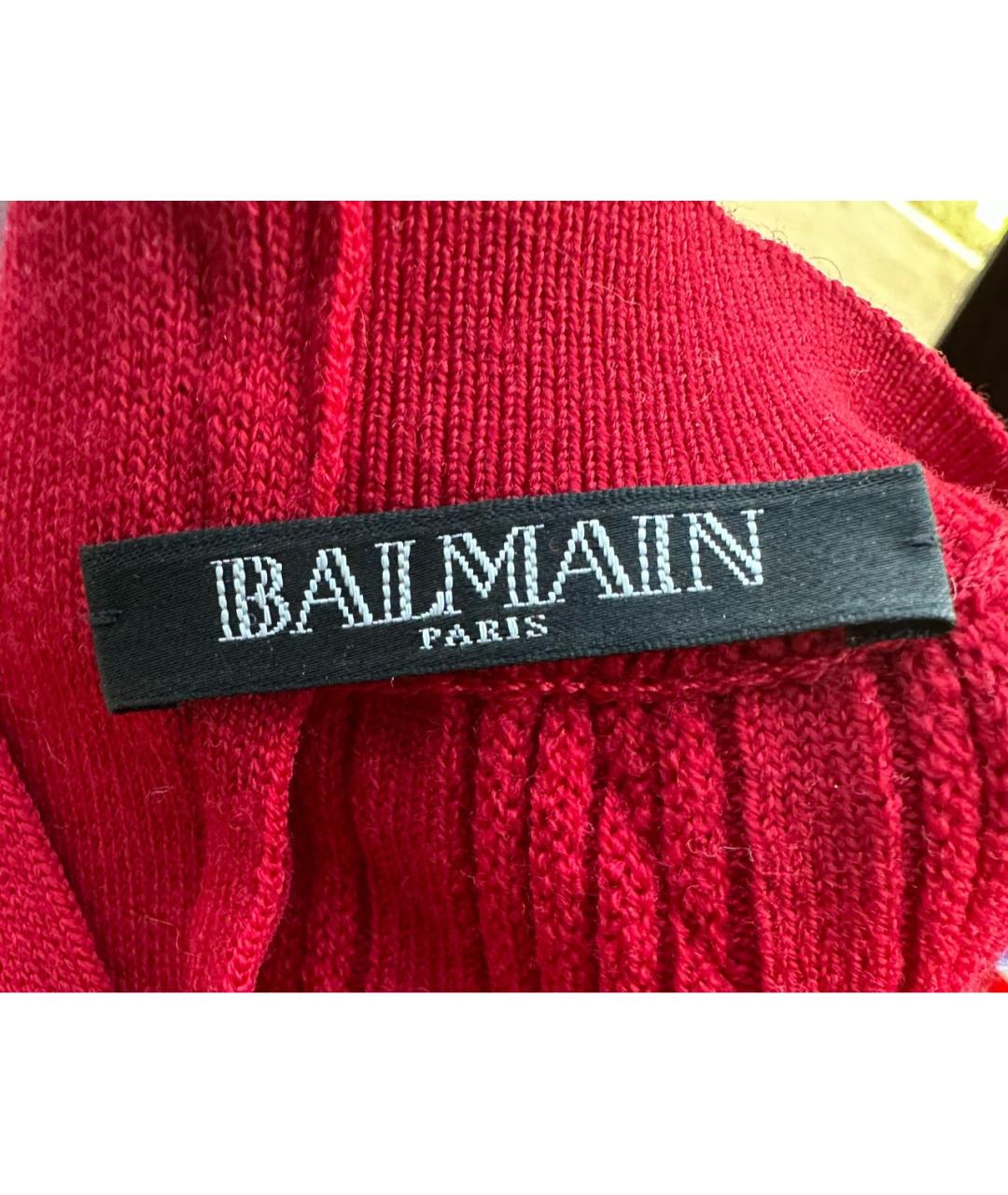 BALMAIN Красное шерстяное платье, фото 5