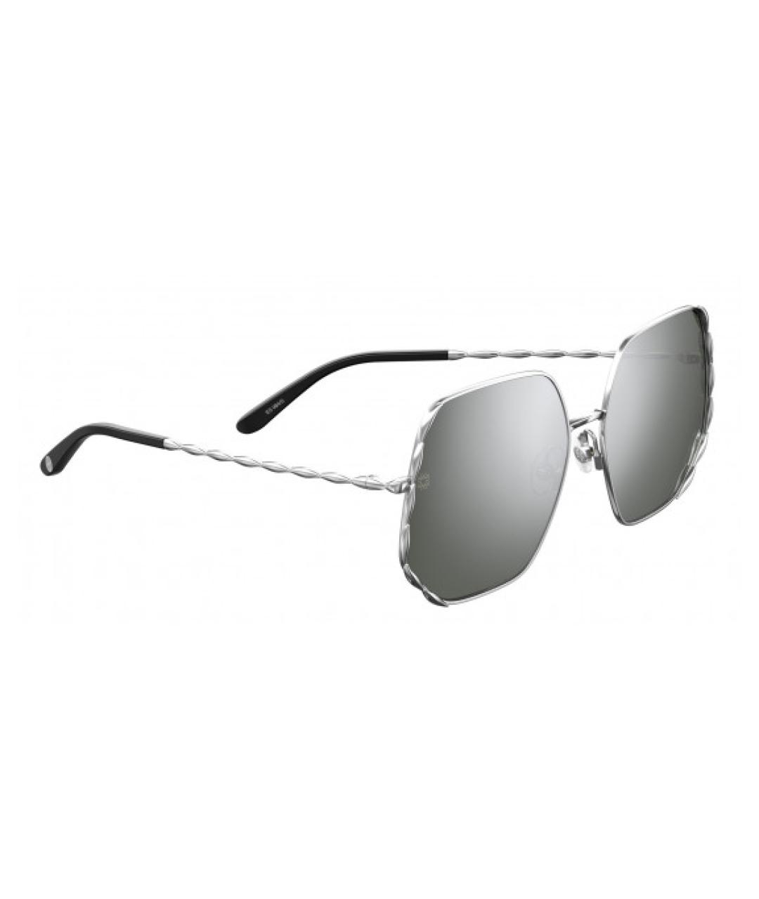 ELIE SAAB Серебряные металлические солнцезащитные очки, фото 2