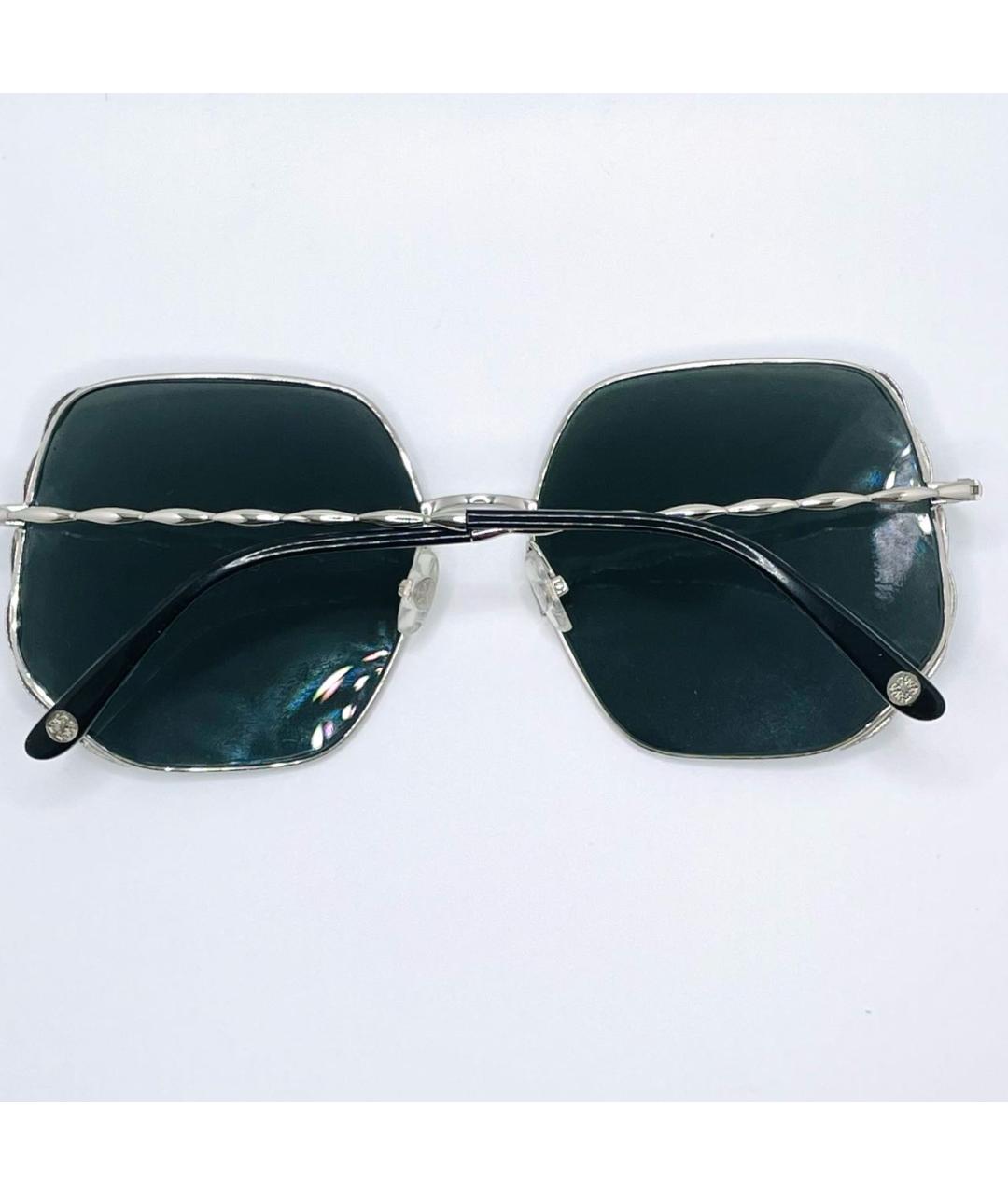 ELIE SAAB Серебряные металлические солнцезащитные очки, фото 7