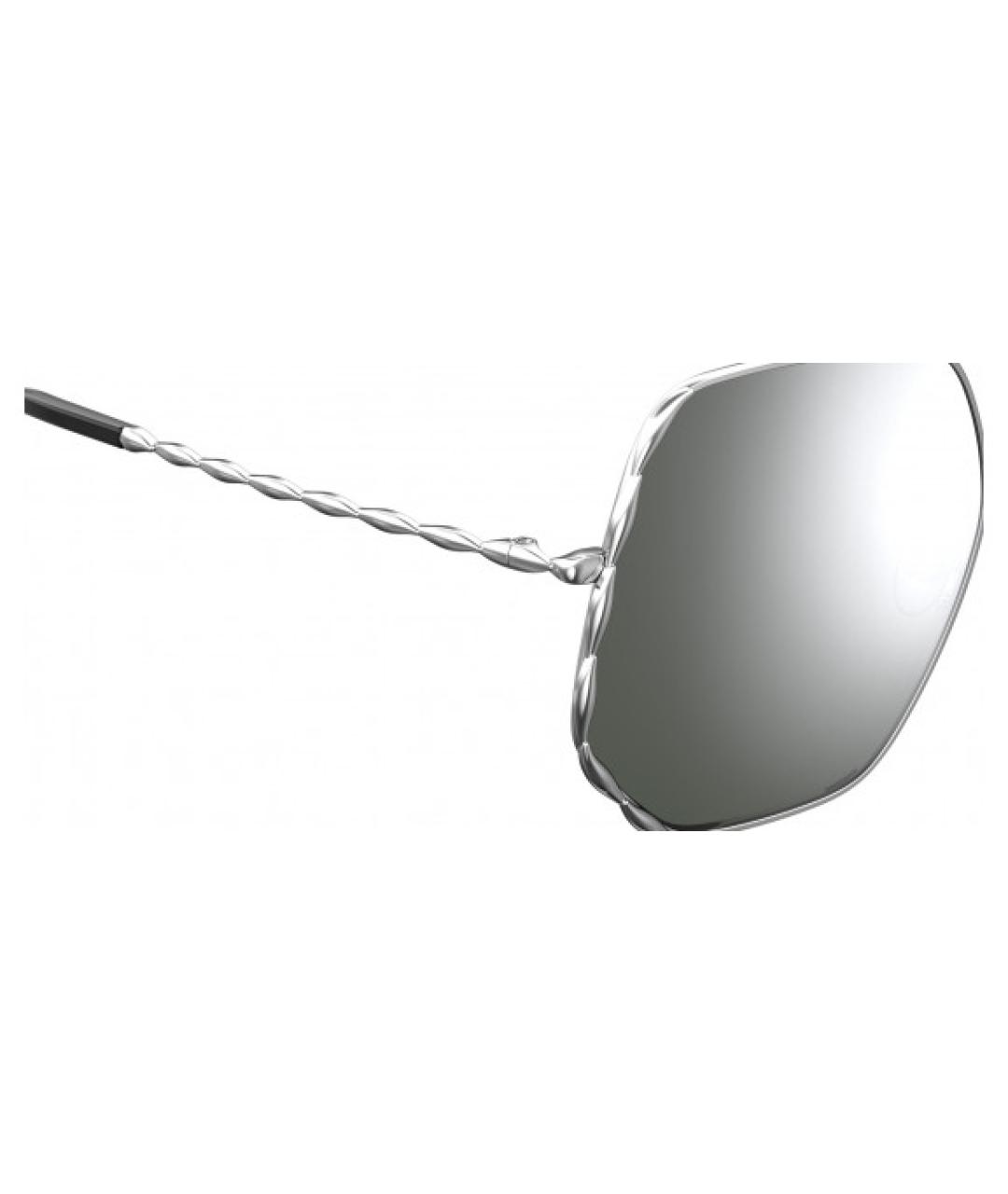 ELIE SAAB Серебряные металлические солнцезащитные очки, фото 3