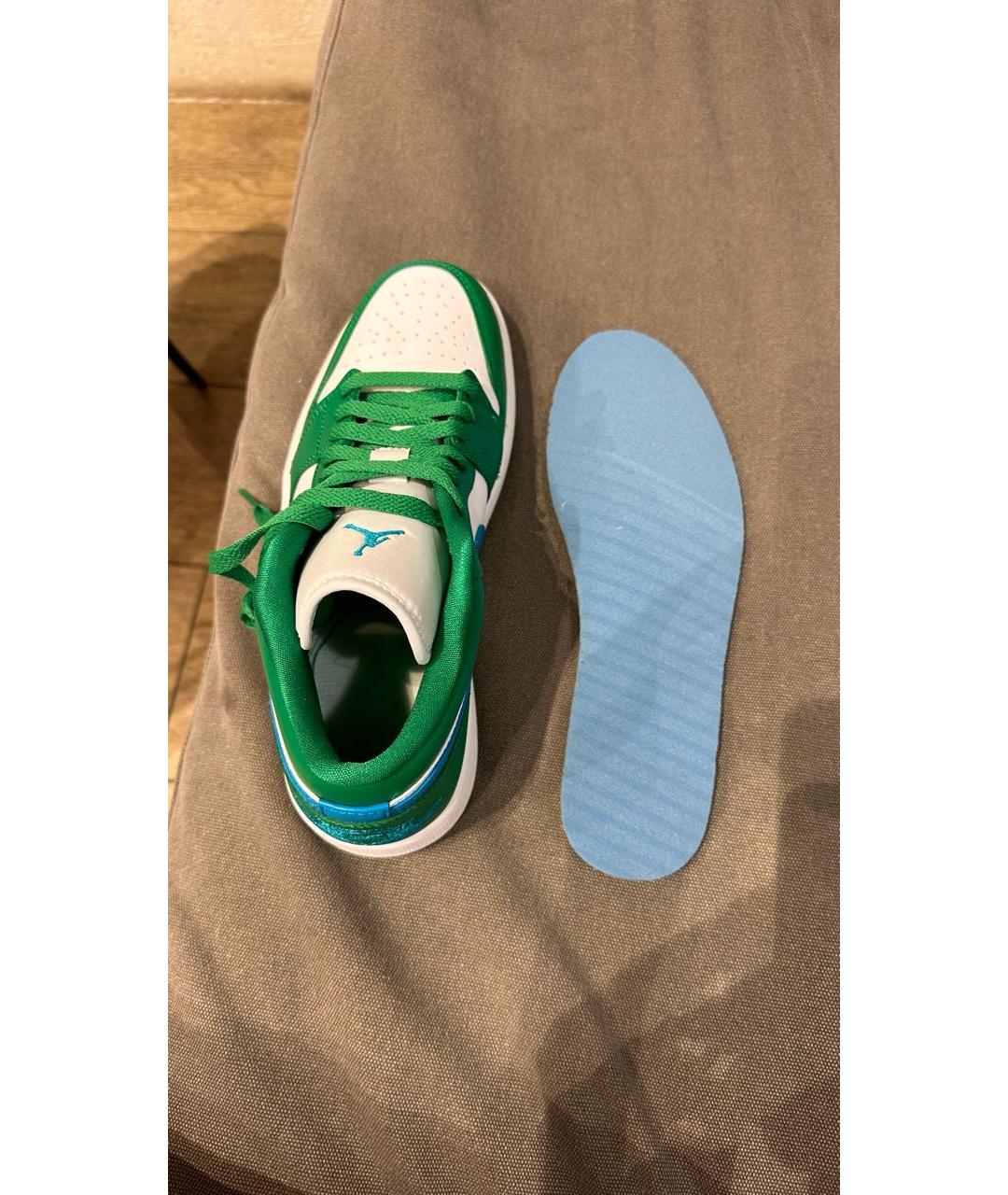 JORDAN Зеленые кожаные кроссовки, фото 8