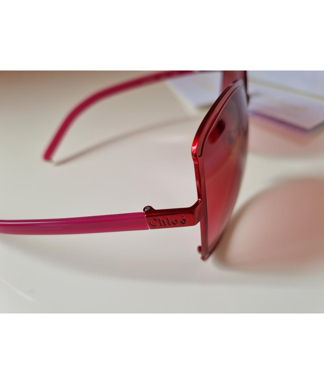 CHLOE Красные металлические солнцезащитные очки, фото 5