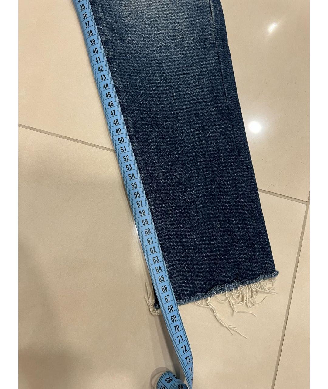 SAINT LAURENT Синие хлопко-эластановые джинсы слим, фото 7