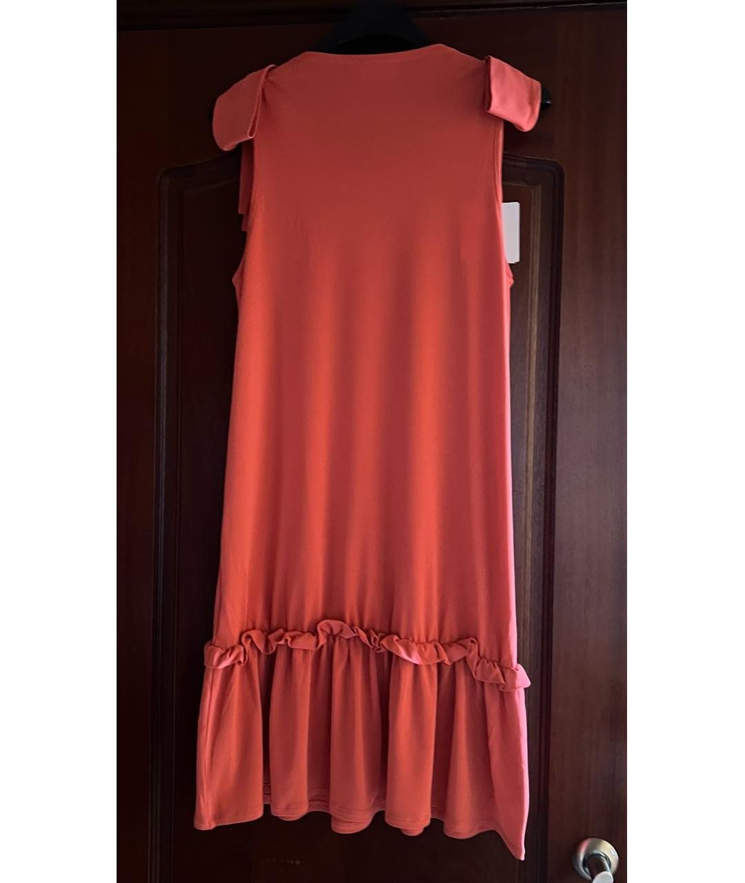 RED VALENTINO Коралловое вискозное повседневное платье, фото 2