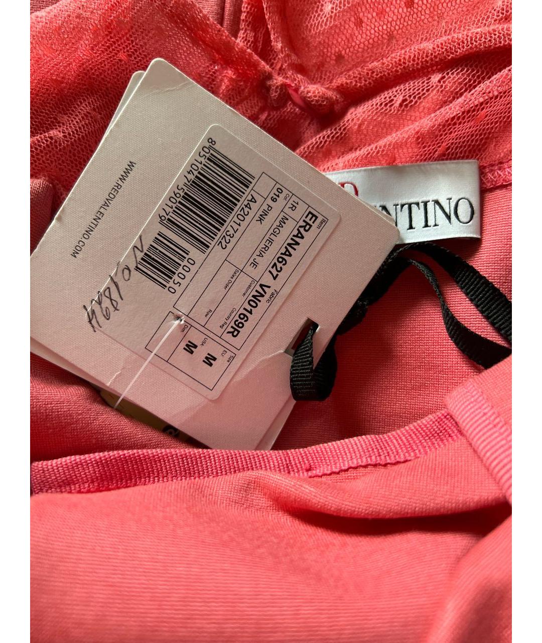 RED VALENTINO Розовое вискозное повседневное платье, фото 4