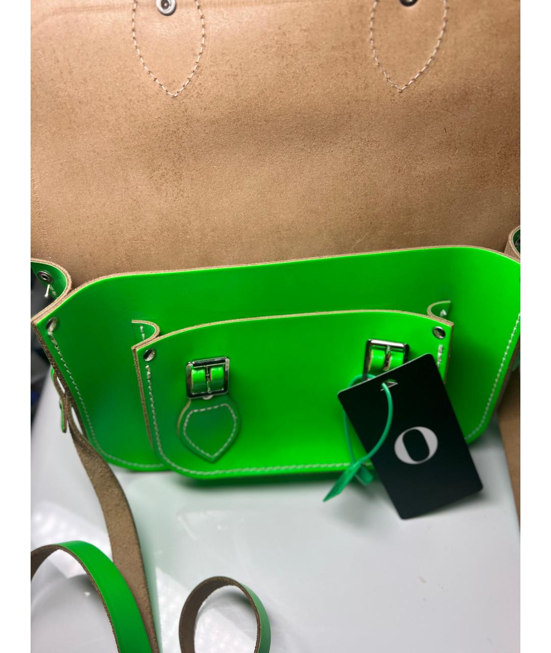 THE CAMBRIDGE SATCHEL COMPANY Зеленая кожаная сумка через плечо, фото 7
