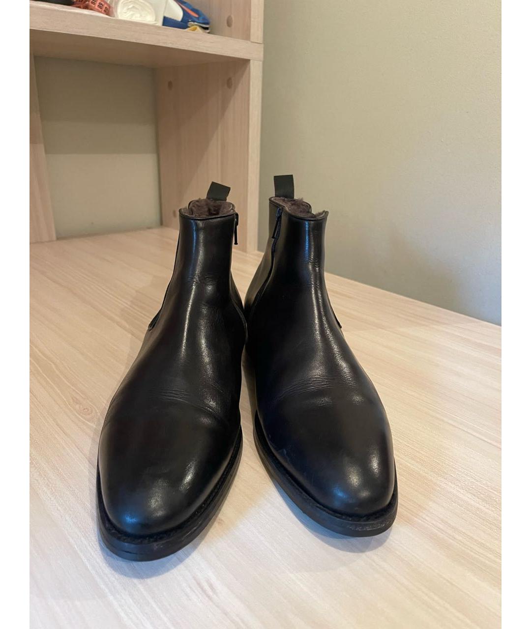 CANALI Черные кожаные высокие ботинки, фото 2