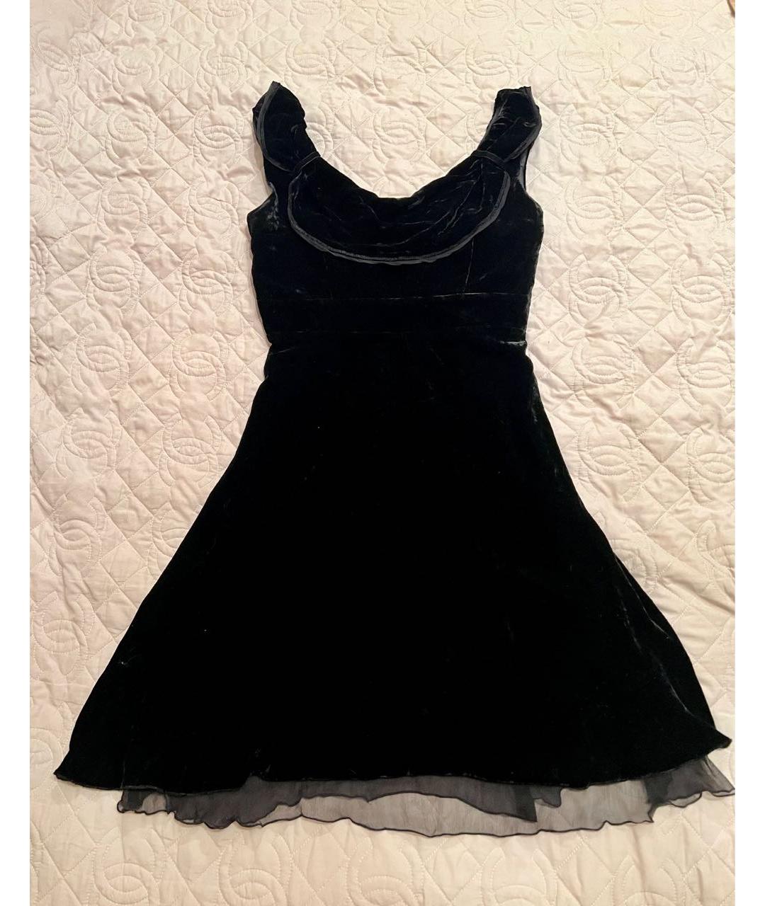 COSTUME NATIONAL Черное бархатное коктейльное платье, фото 7
