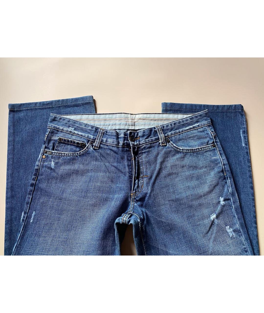 SPORT MAX CODE Голубые хлопковые прямые джинсы, фото 7