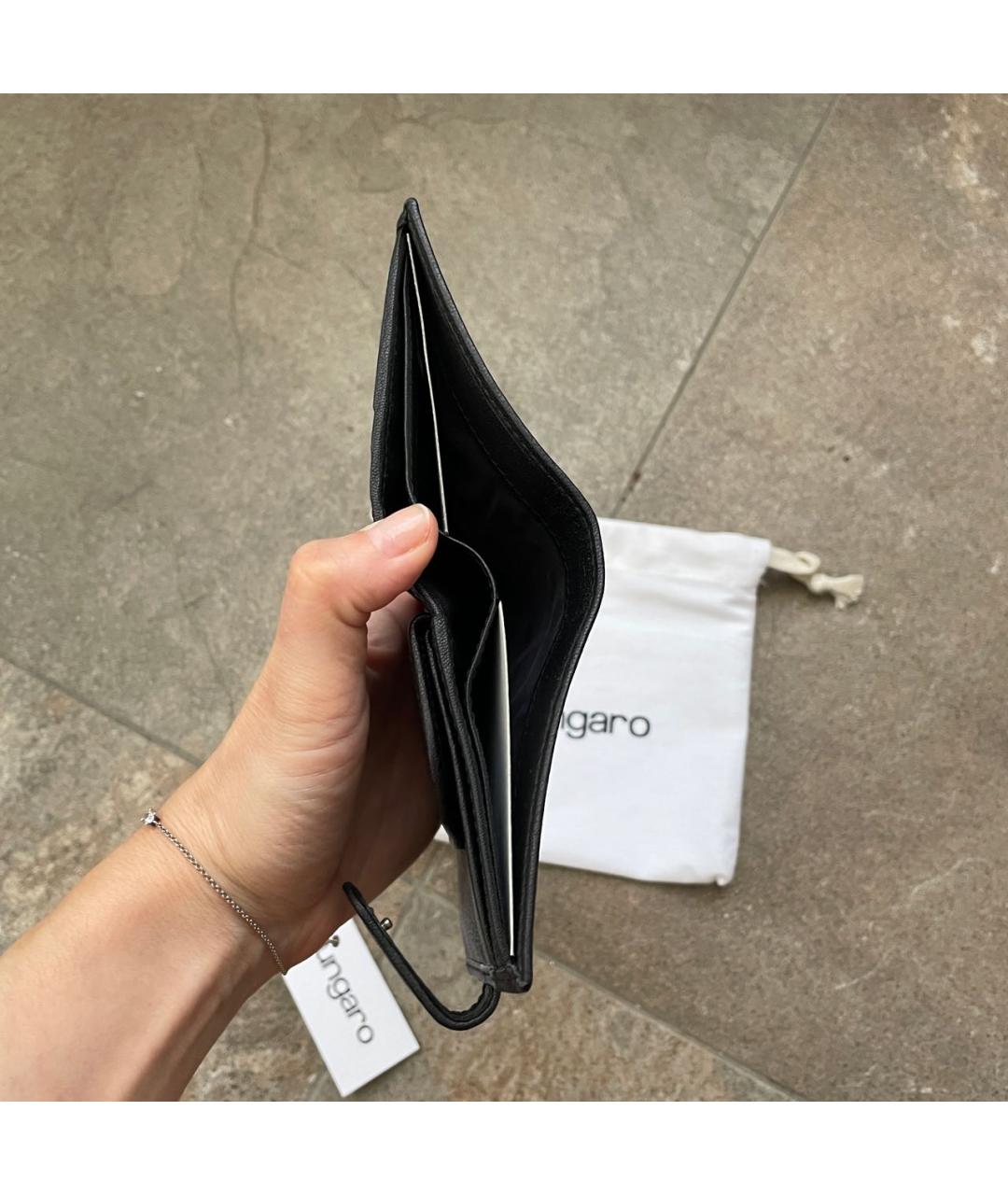 EMANUEL UNGARO Черный кожаный кошелек, фото 5