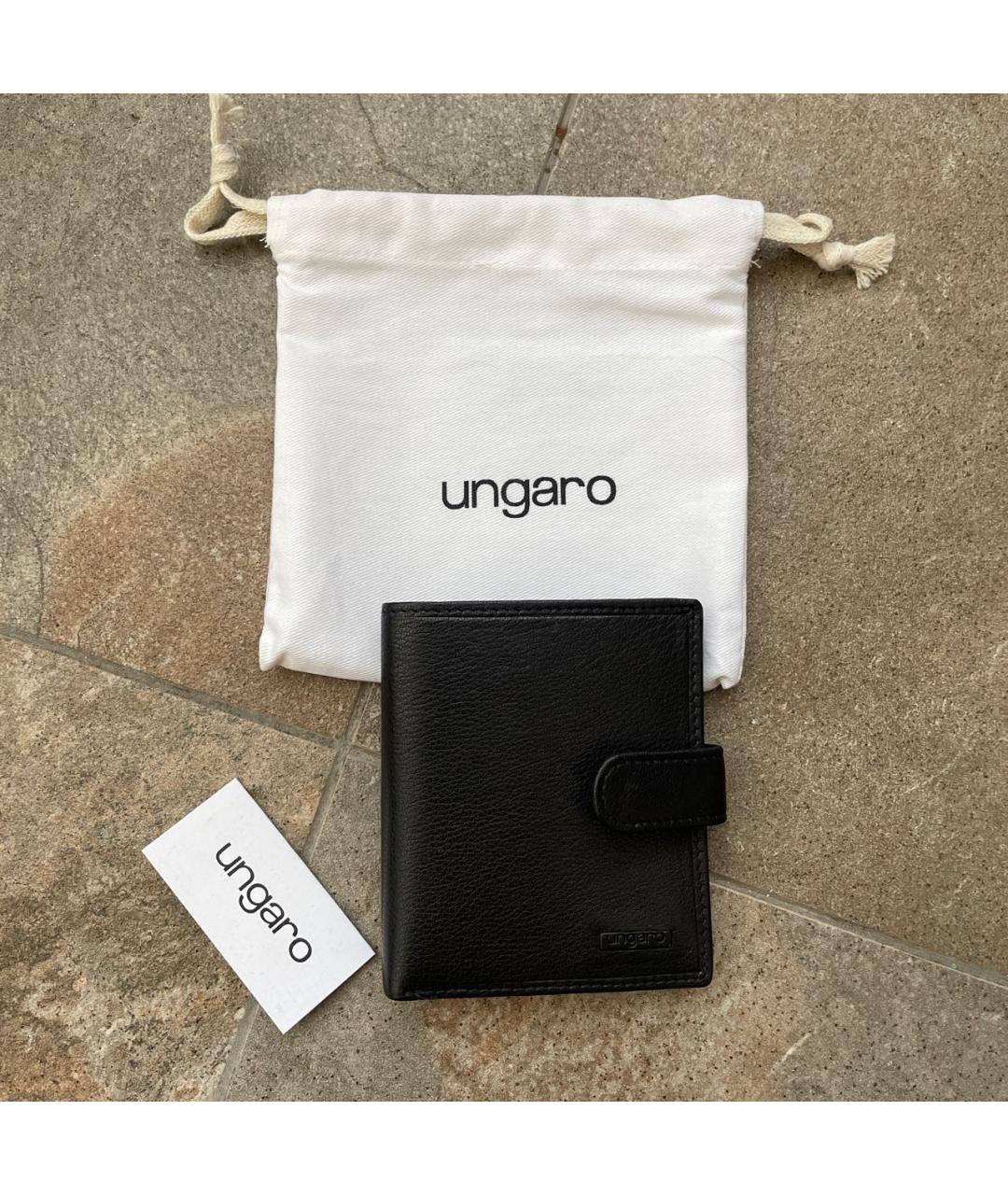 EMANUEL UNGARO Черный кожаный кошелек, фото 2