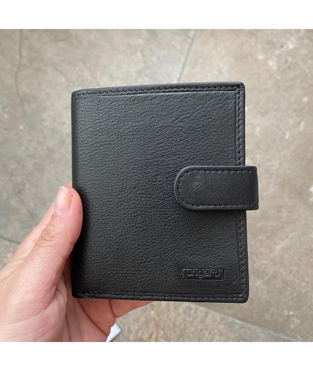 EMANUEL UNGARO Черный кожаный кошелек, фото 3