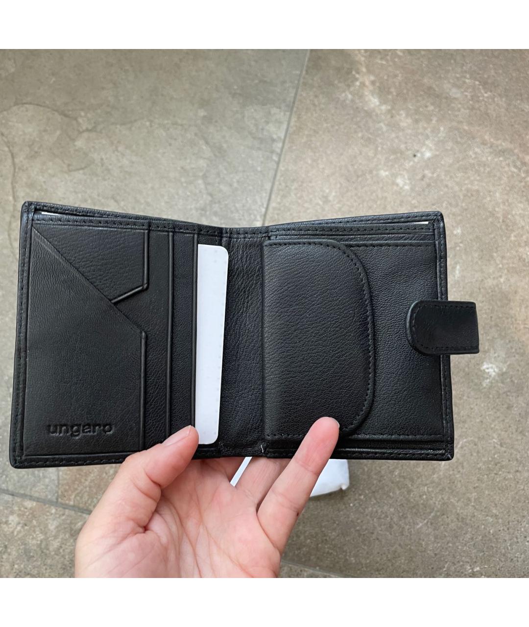 EMANUEL UNGARO Черный кожаный кошелек, фото 4