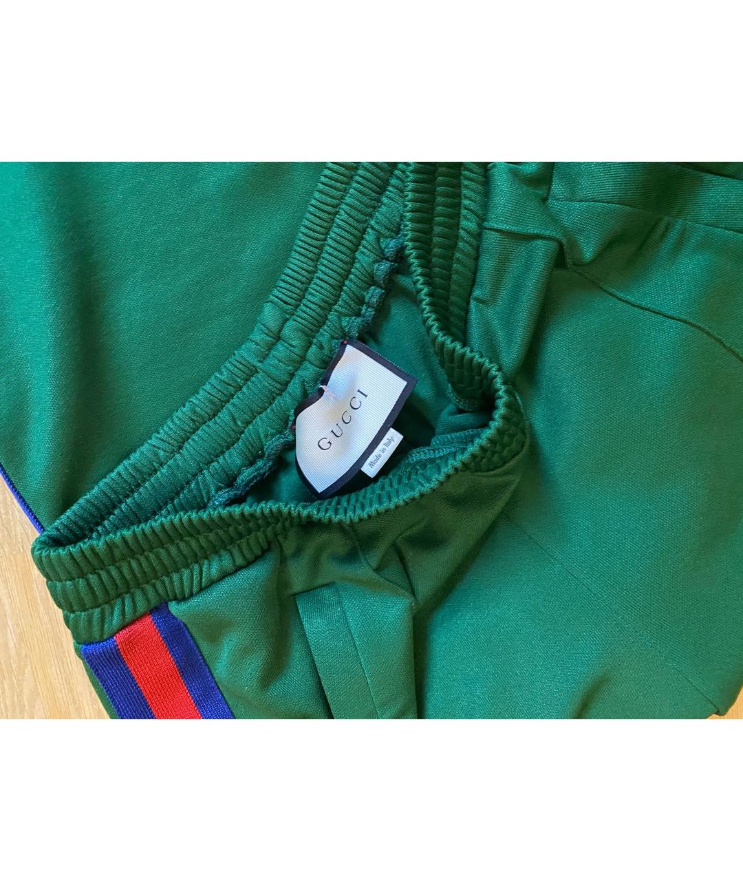 GUCCI Зеленые полиэстеровые брюки широкие, фото 4