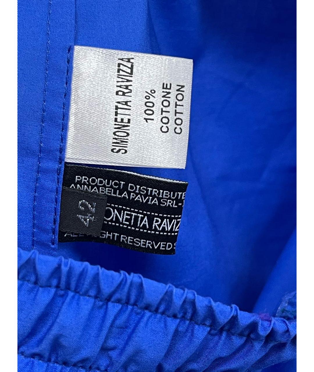 SIMONETTA RAVIZZA Синий хлопко-эластановый костюм с брюками, фото 7