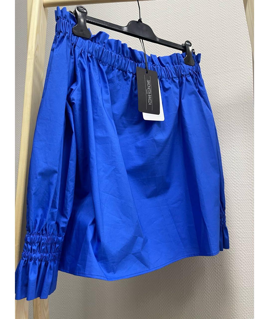 SIMONETTA RAVIZZA Синий хлопко-эластановый костюм с брюками, фото 3