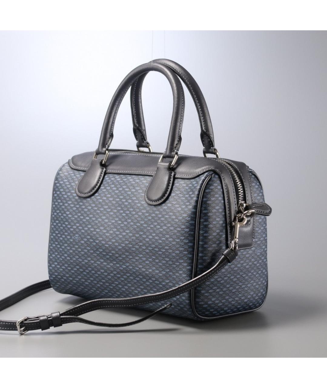COACH Серая кожаная сумка с короткими ручками, фото 8