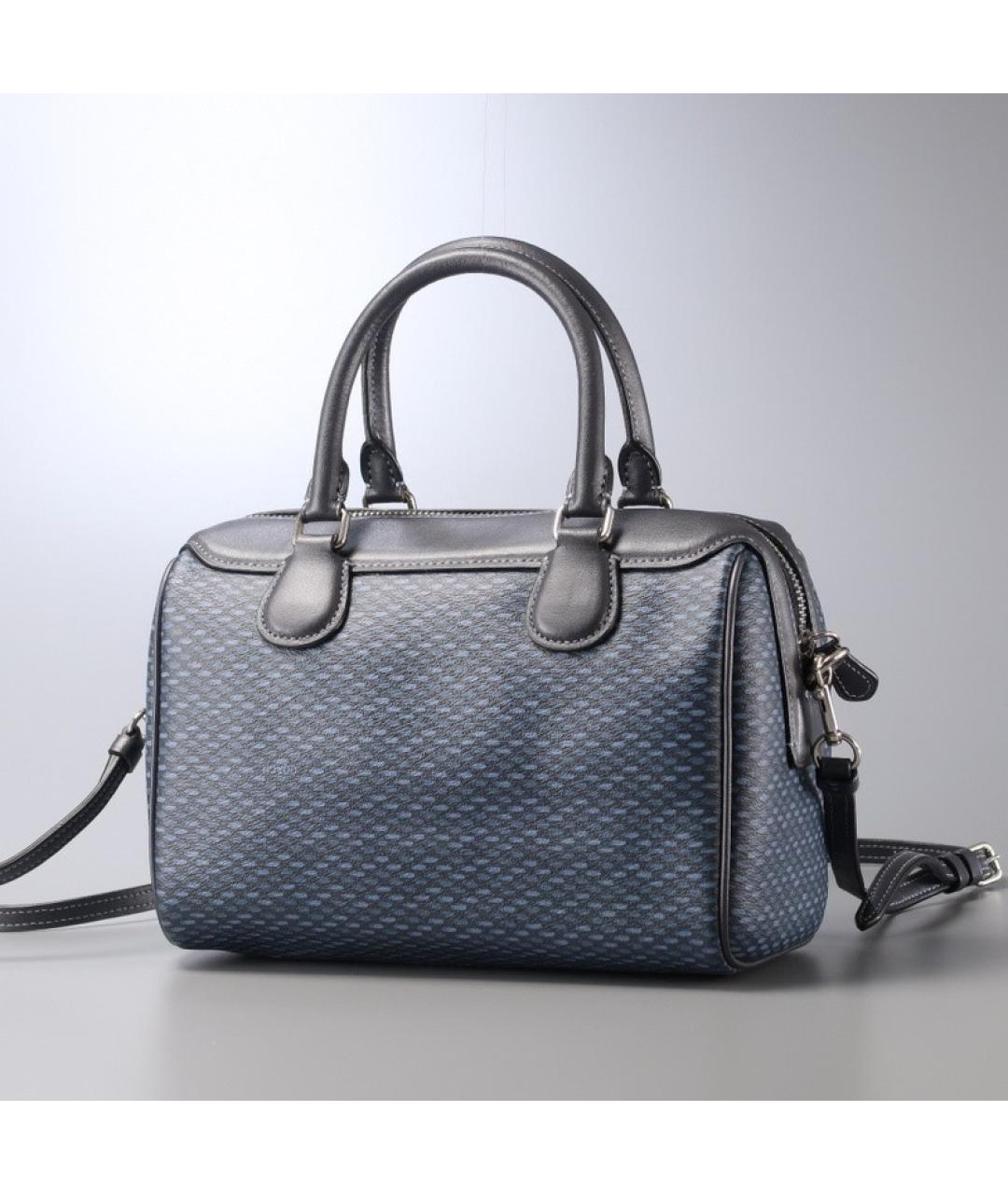 COACH Серая кожаная сумка с короткими ручками, фото 3