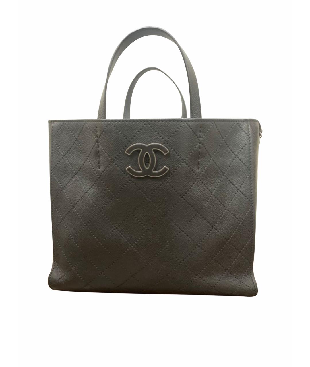 CHANEL Черная кожаная сумка тоут, фото 1