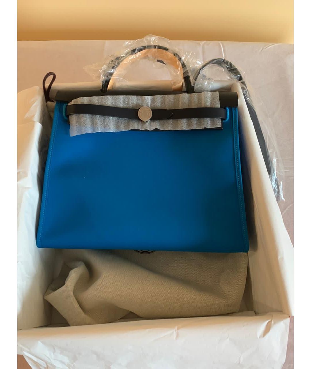 HERMES PRE-OWNED Синяя тканевая сумка тоут, фото 2
