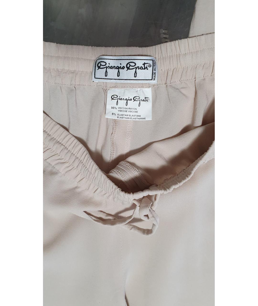 GIORGIO GRATI Бежевые вискозные прямые брюки, фото 4