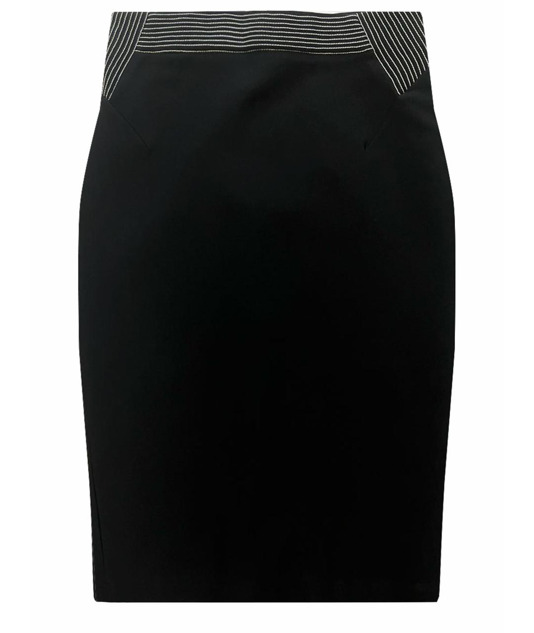 MUGLER Черная вискозная юбка миди, фото 1
