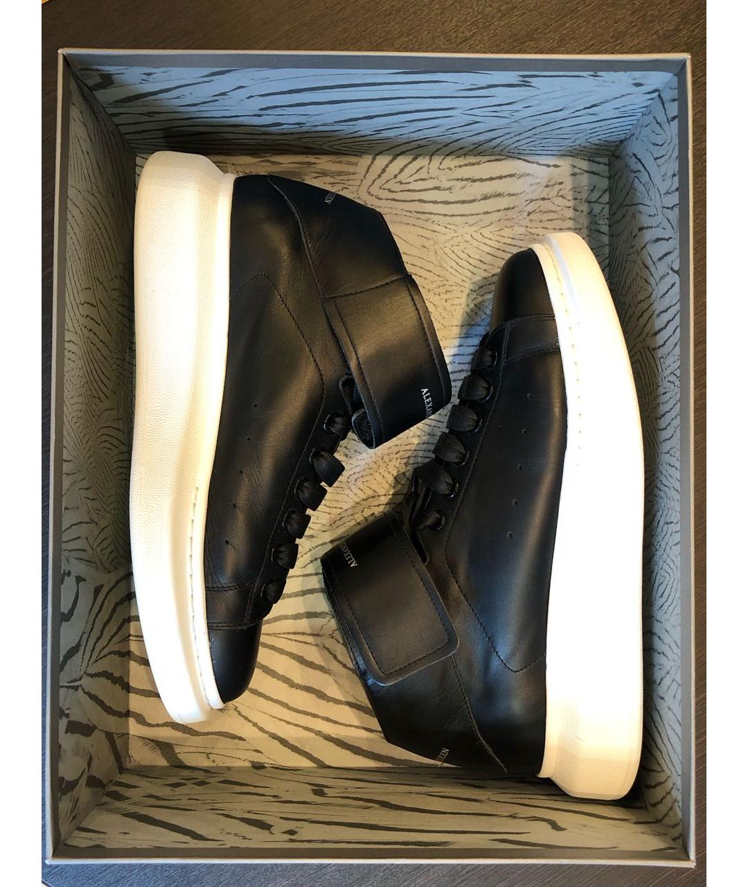 ALEXANDER MCQUEEN Черные кожаные высокие кроссовки / кеды, фото 8