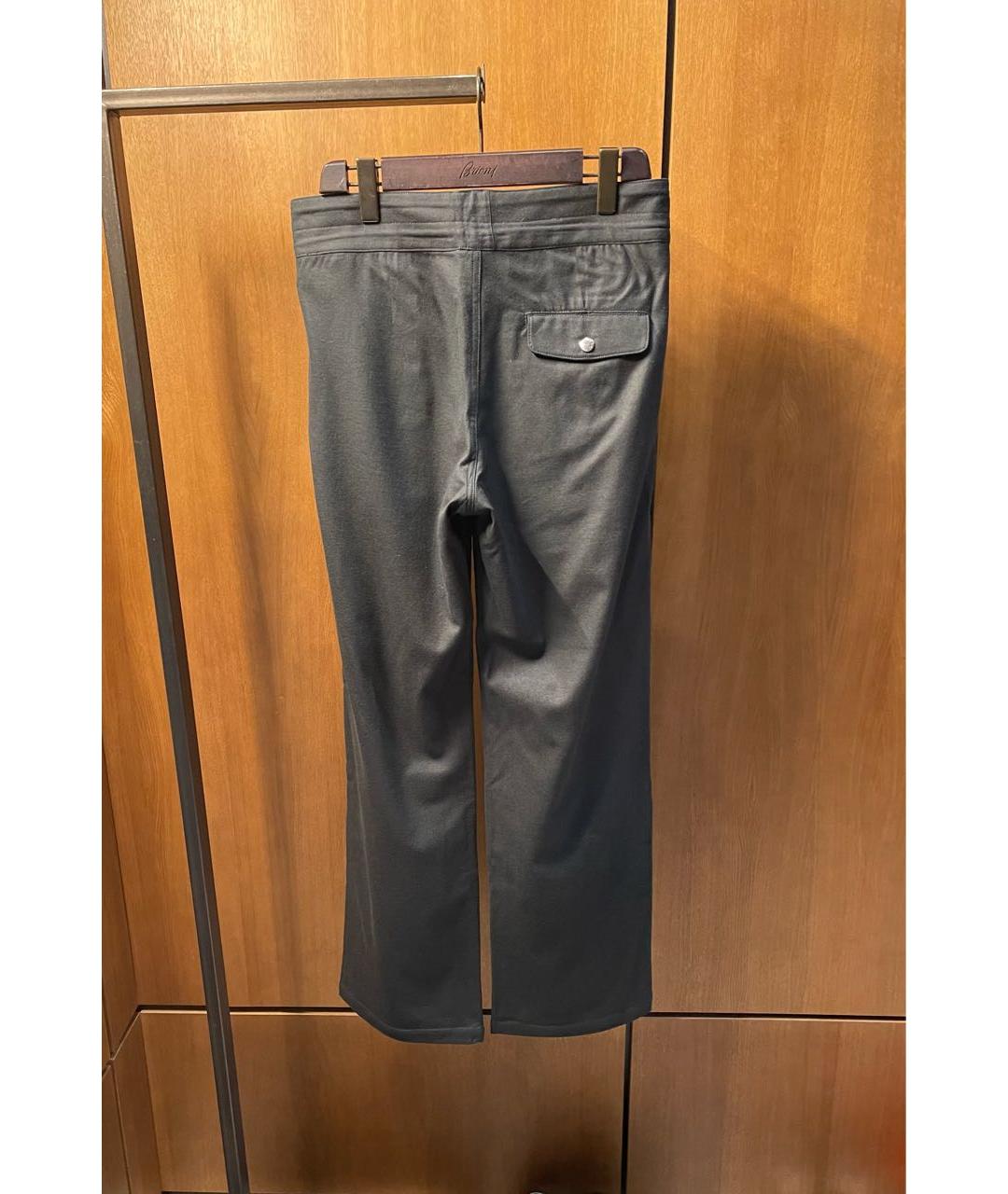 LOUIS VUITTON PRE-OWNED Антрацитовые шерстяные повседневные брюки, фото 2