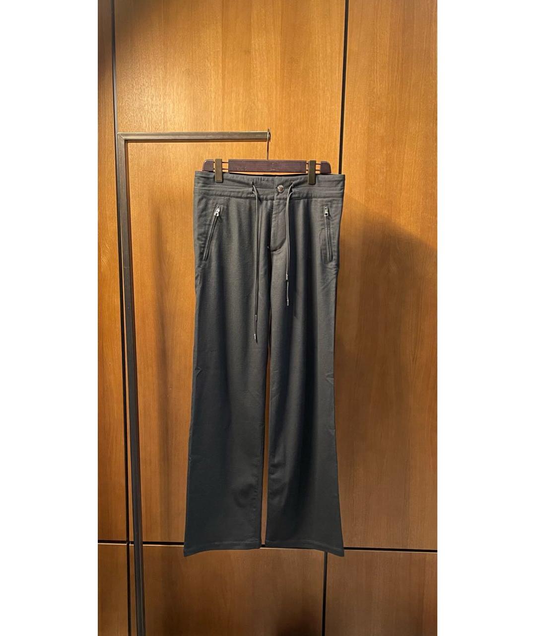 LOUIS VUITTON PRE-OWNED Антрацитовые шерстяные повседневные брюки, фото 9