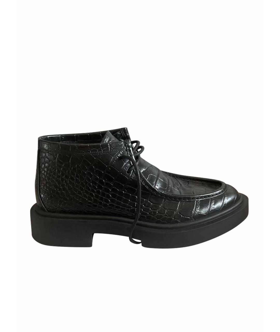GIUSEPPE ZANOTTI DESIGN Черные кожаные низкие ботинки, фото 1