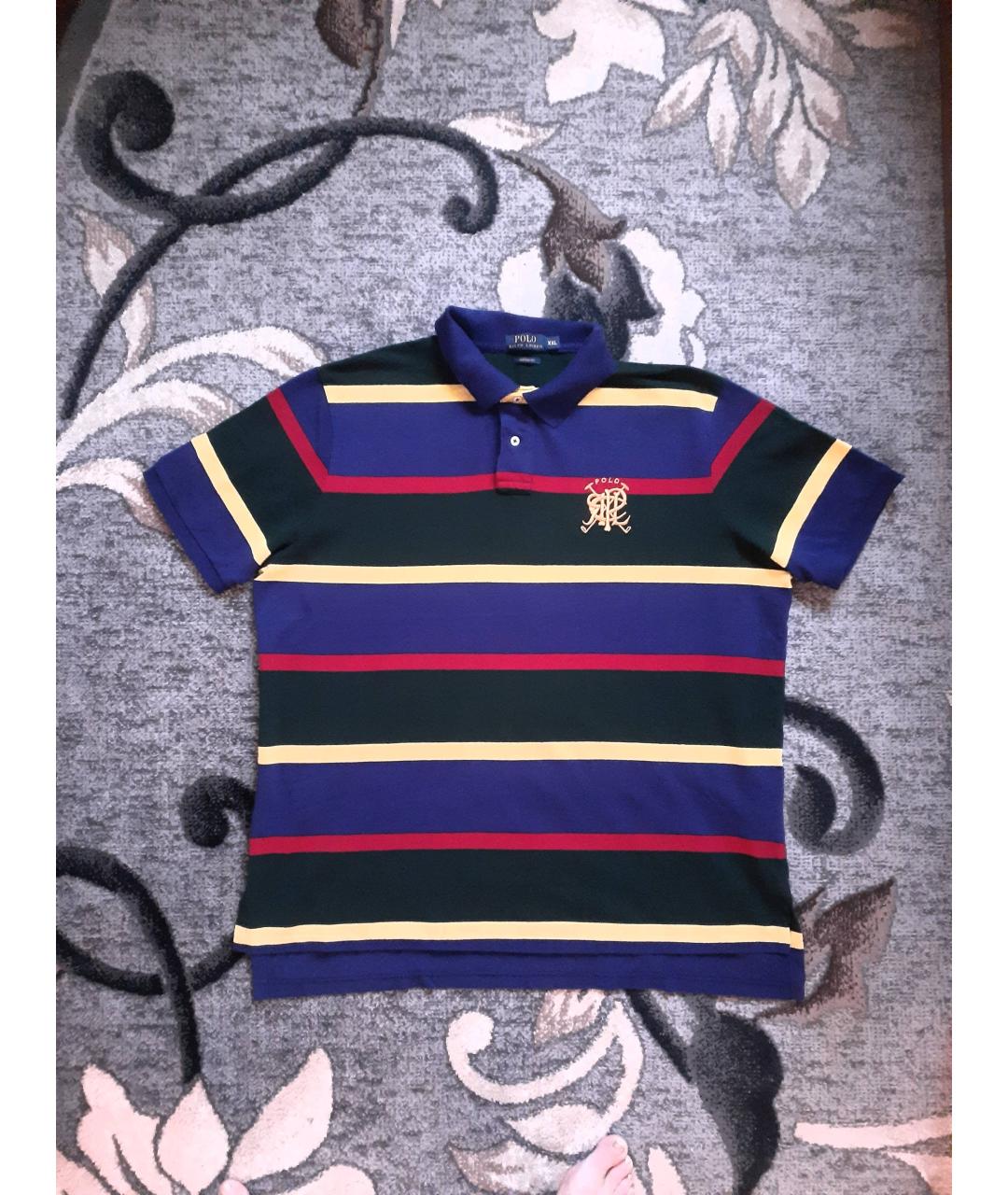 POLO RALPH LAUREN Мульти хлопковое поло с коротким рукавом, фото 4