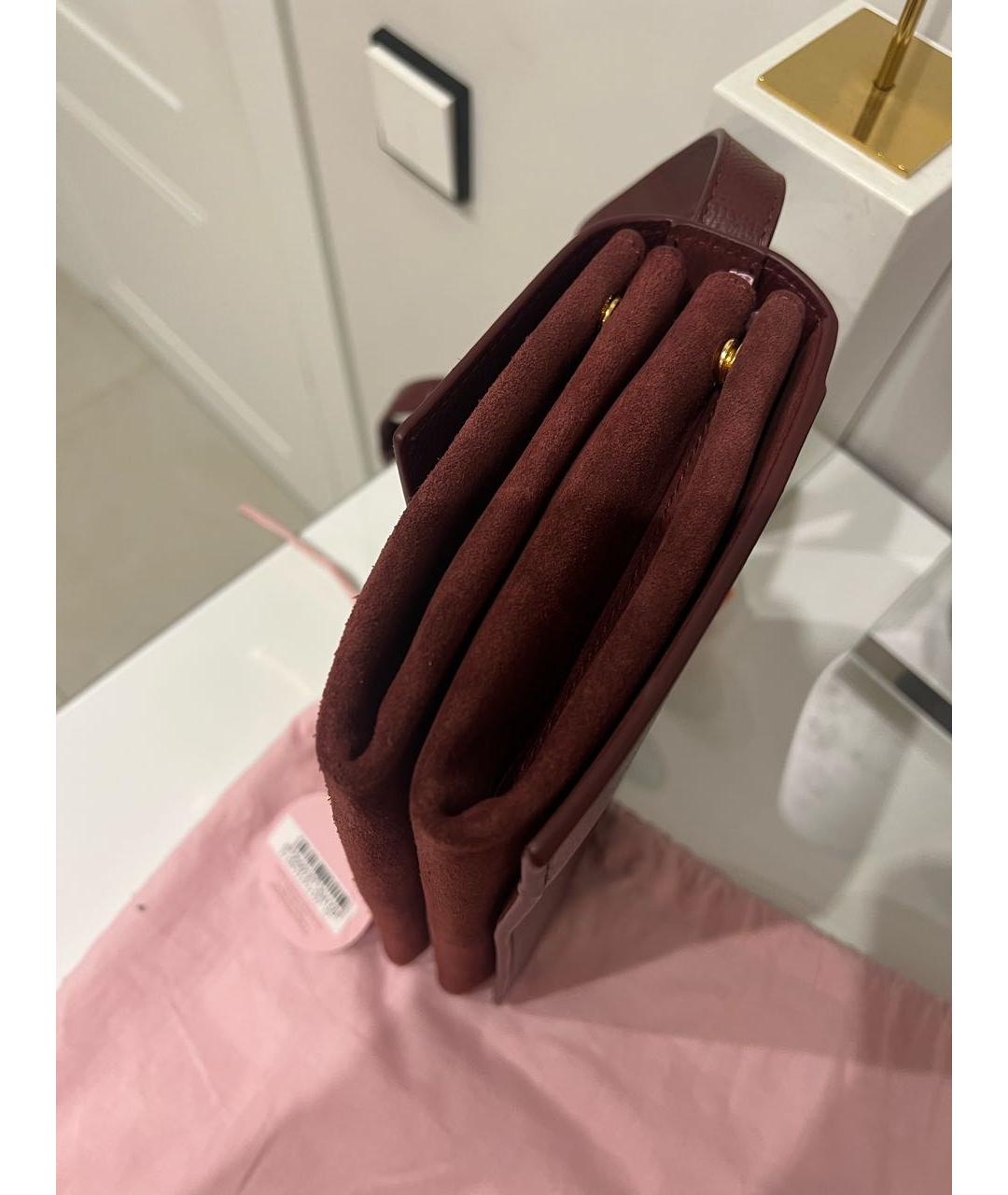 COCCINELLE Бордовая замшевая сумка через плечо, фото 7