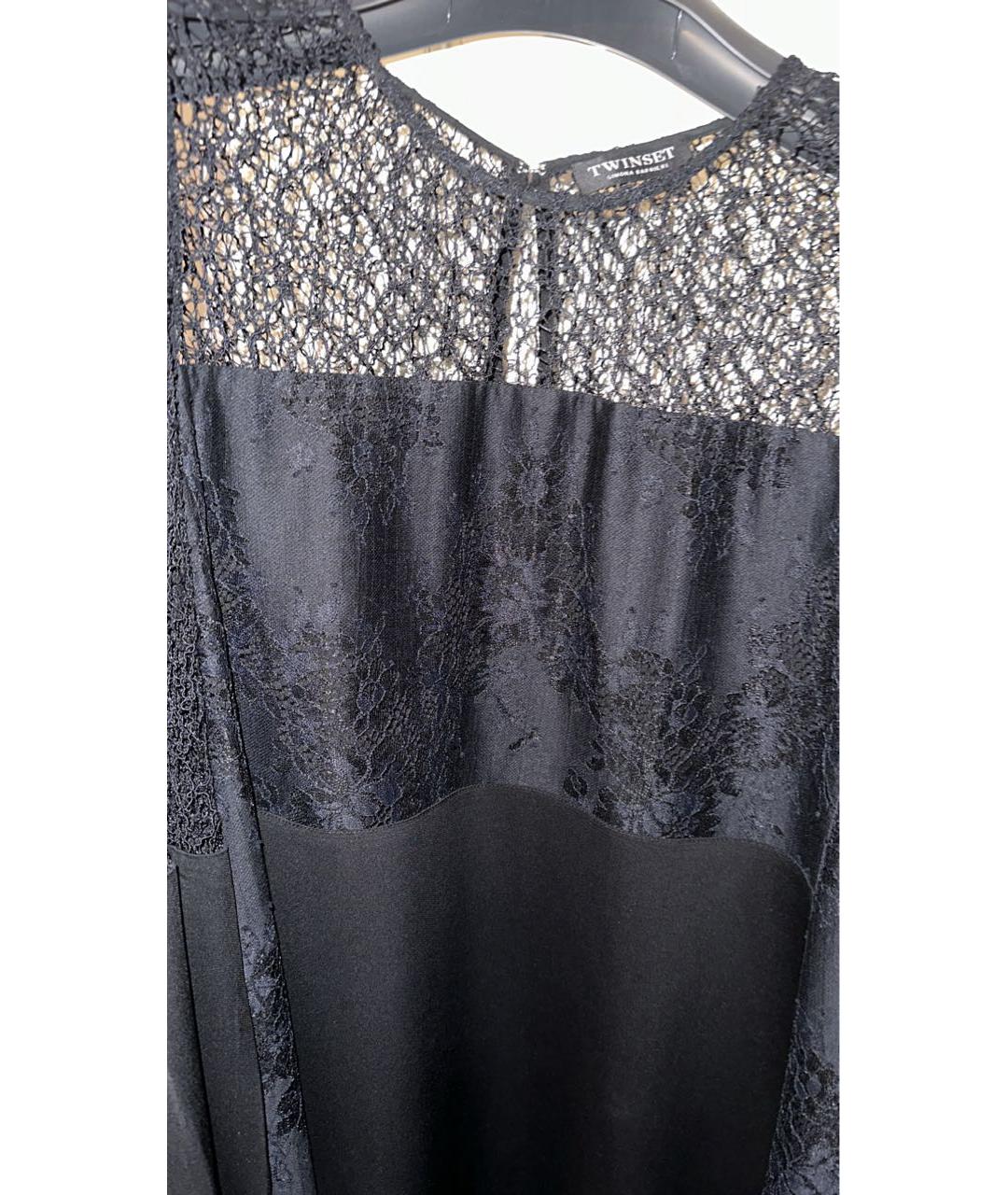 TWIN-SET Черное полиамидовое коктейльное платье, фото 4