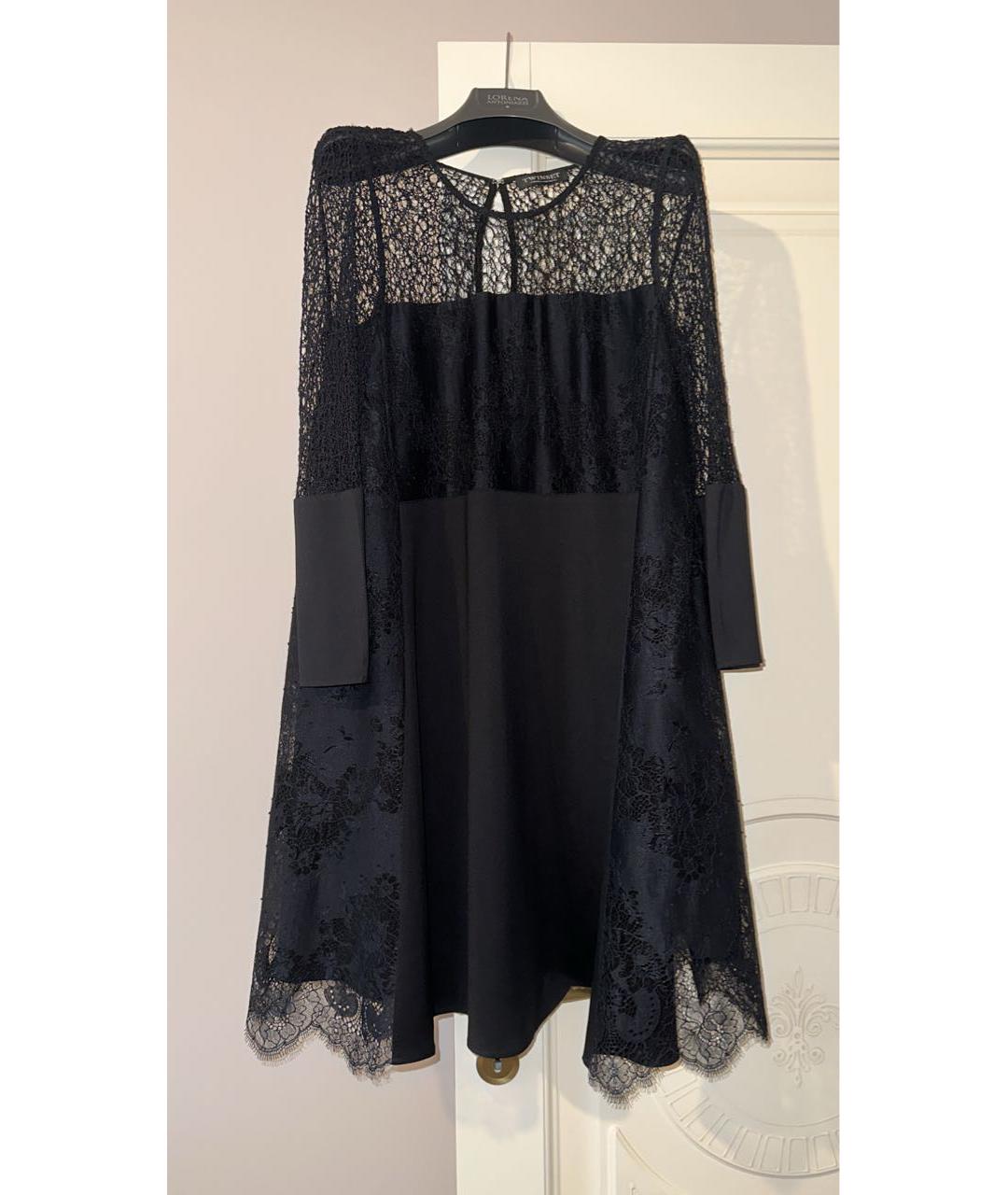 TWIN-SET Черное полиамидовое коктейльное платье, фото 7