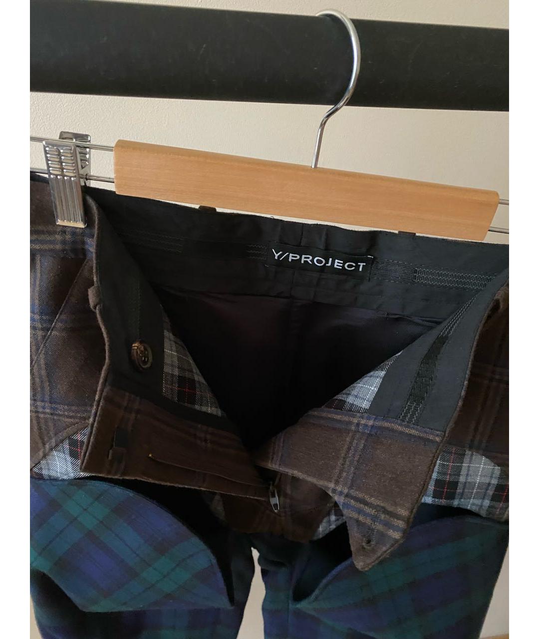 Y/PROJECT Черные шерстяные прямые брюки, фото 4