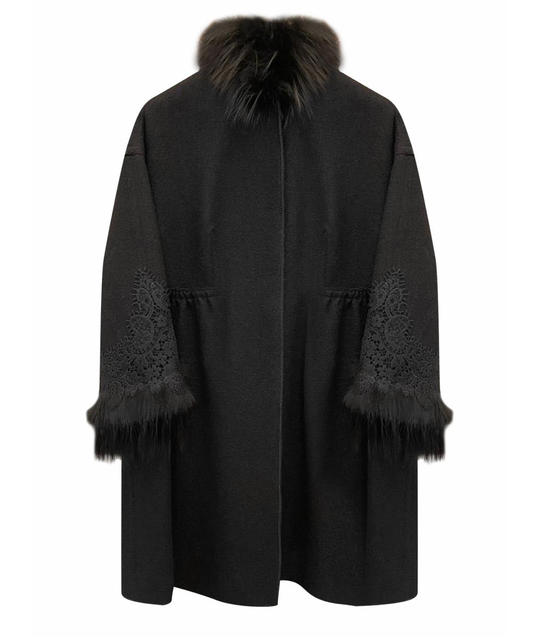ERMANNO SCERVINO Черное шерстяное пальто, фото 1