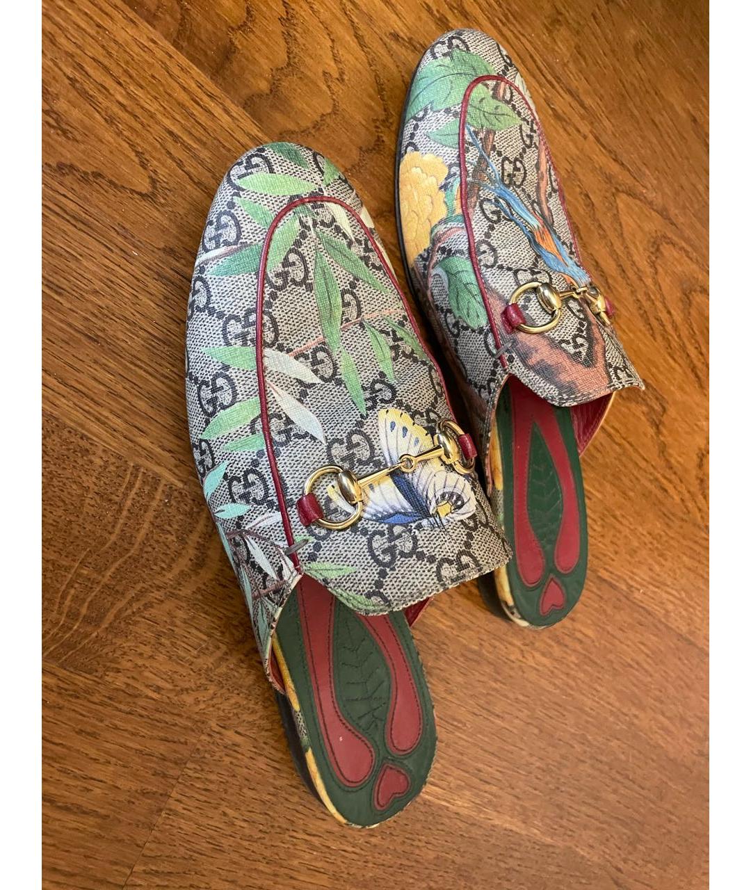 GUCCI Бордовые кожаные мюли, фото 4