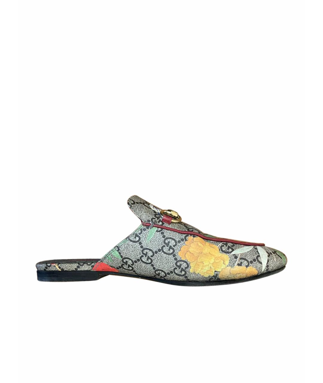 GUCCI Бордовые кожаные мюли, фото 1