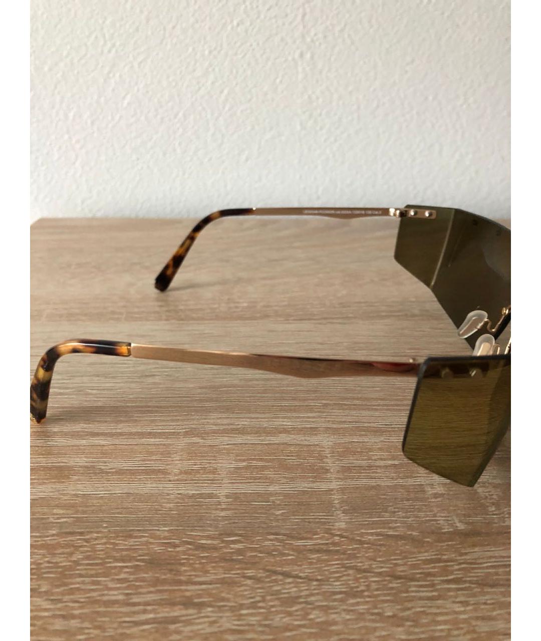 PHILIPP PLEIN Золотые металлические солнцезащитные очки, фото 6