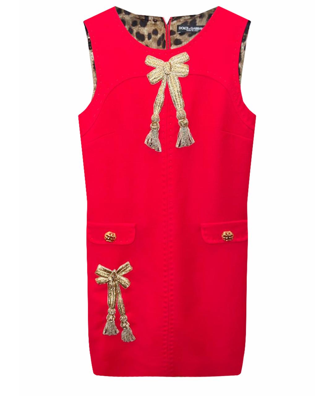 DOLCE&GABBANA Красное шерстяное коктейльное платье, фото 1