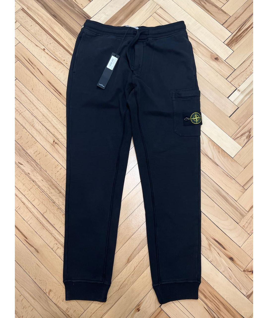 STONE ISLAND Черные хлопко-эластановые повседневные брюки, фото 6