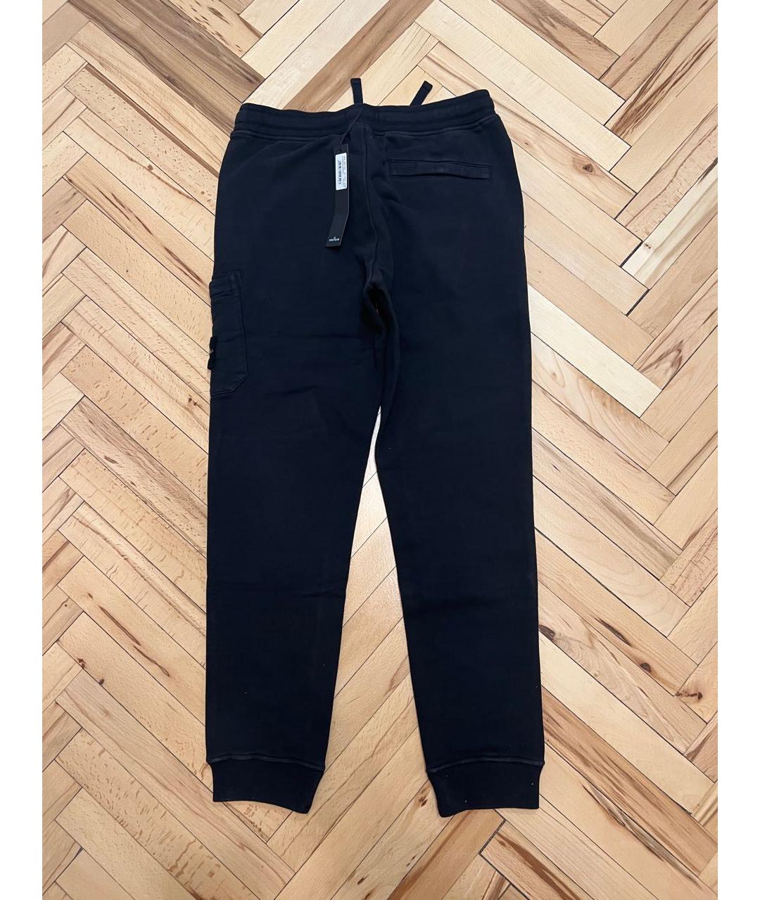 STONE ISLAND Черные хлопко-эластановые повседневные брюки, фото 3