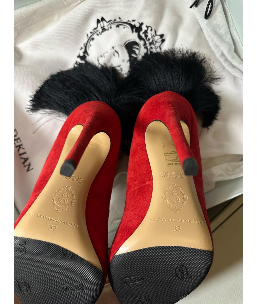 ALEKSANDER SIRADEKIAN Красные замшевые туфли, фото 5
