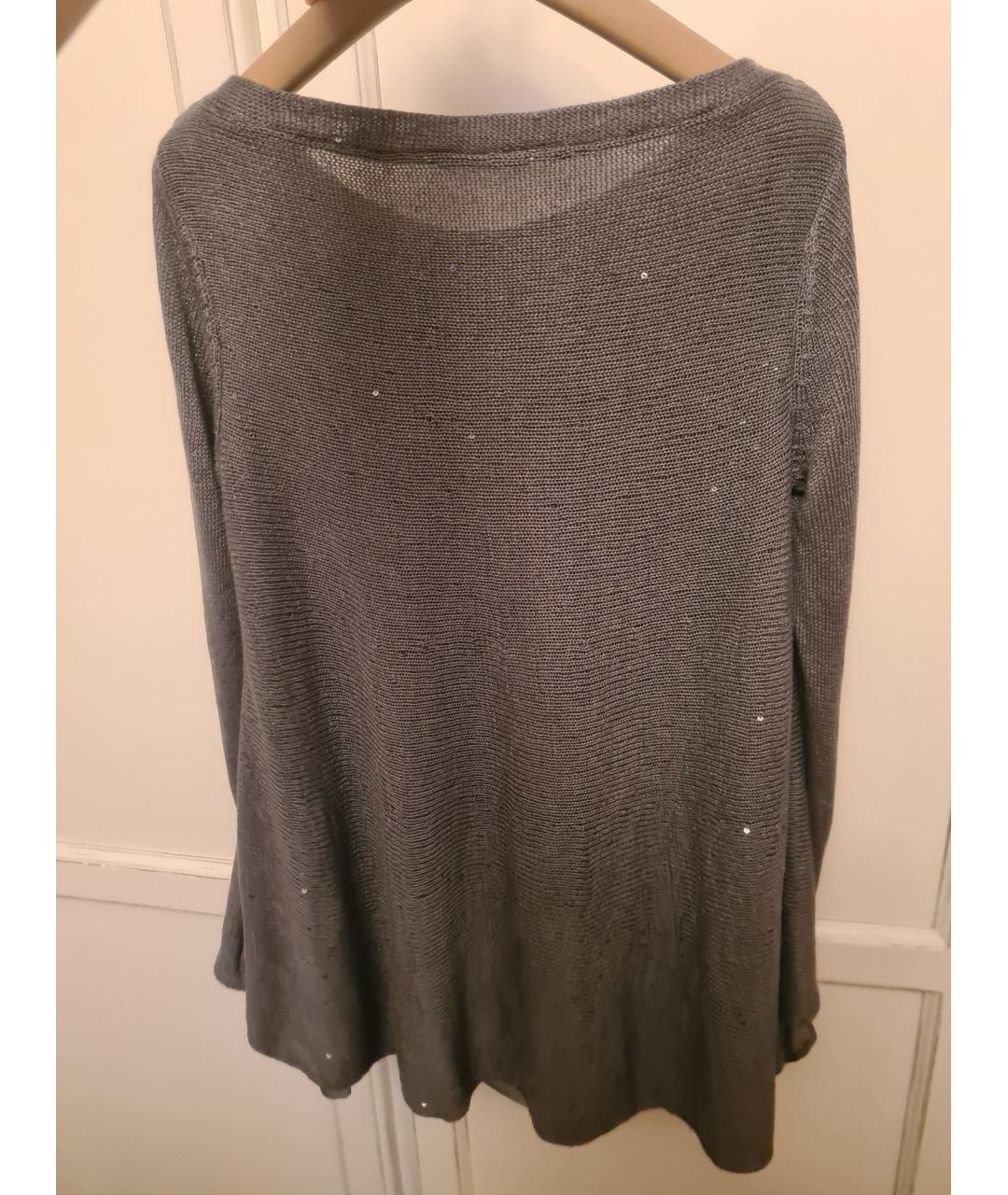 BRUNELLO CUCINELLI Антрацитовый шелковый джемпер / свитер, фото 2