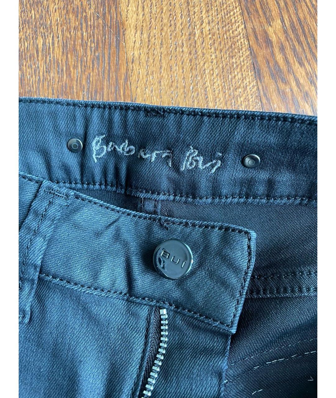 BARBARA BUI Черные хлопко-полиэстеровые прямые джинсы, фото 5