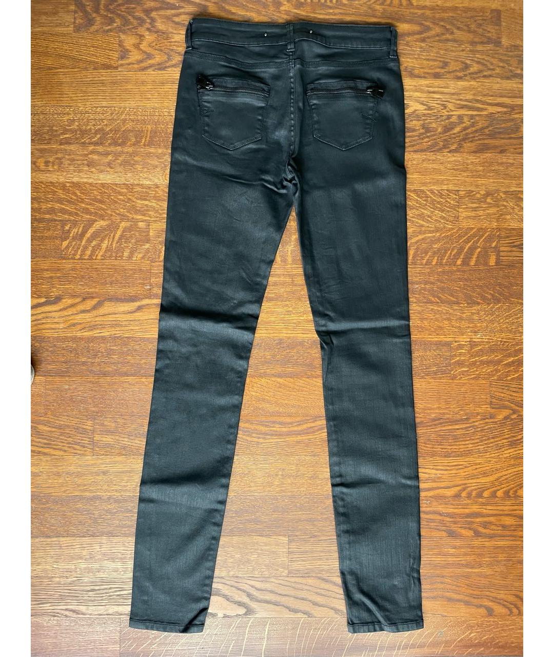 BARBARA BUI Черные хлопко-полиэстеровые прямые джинсы, фото 2