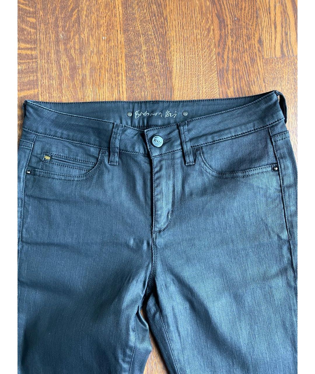 BARBARA BUI Черные хлопко-полиэстеровые прямые джинсы, фото 3